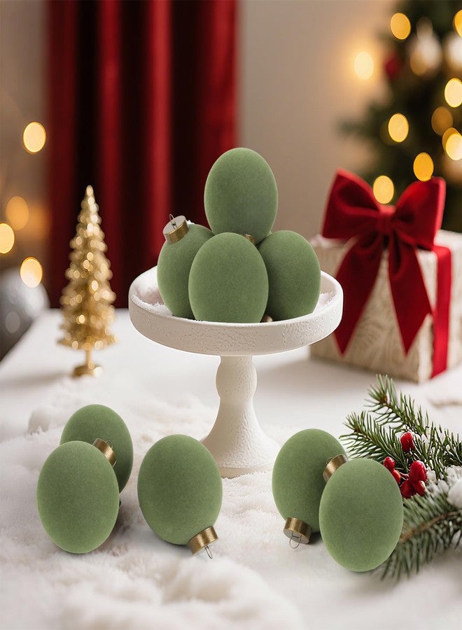 IPOPU 15PCS 3.15" Green Velvet Christmas Balls with 10PCS Velvet Bows Christmas Tree Ornaments Set Flocked Christmas Balls for Xmas Decorative Hanging Ornaments(Green) - Image 5